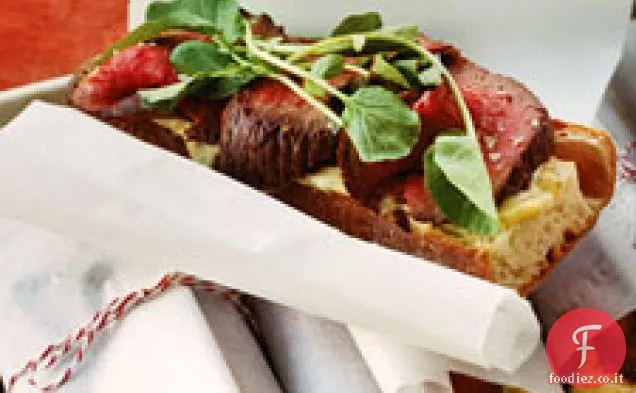 Sandwich di filetto di manzo con maionese alle erbe