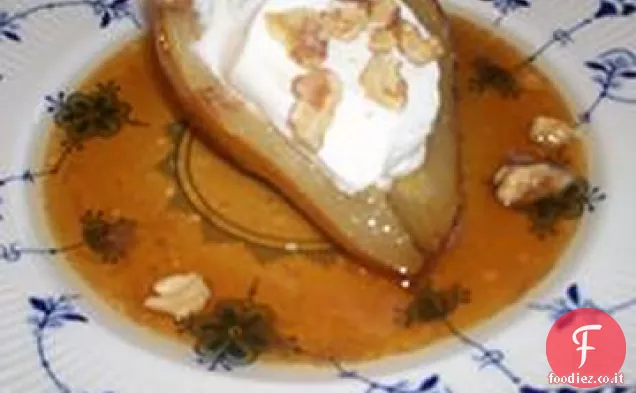 Pere arrosto con salsa al caramello