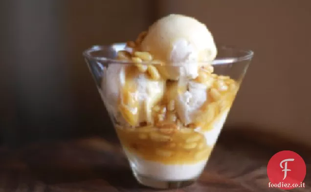 Salsa al caramello di pinoli e arance