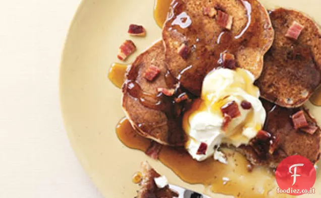 Frittelle di castagne con pancetta e Crème Fraîche