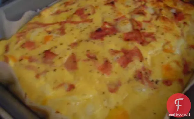 Pancetta a basso contenuto di carboidrati e quiche all'uovo