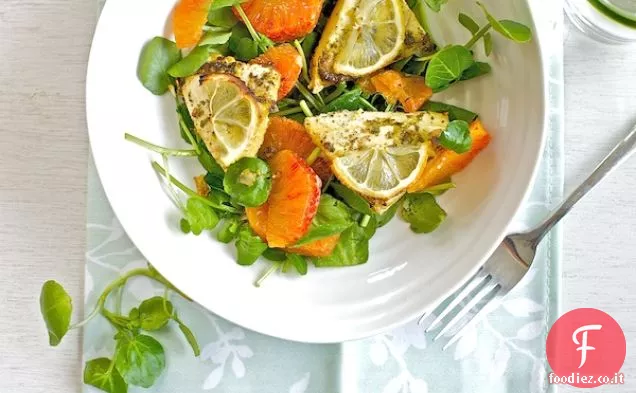 Tofu al limone al forno Doppia insalata di agrumi