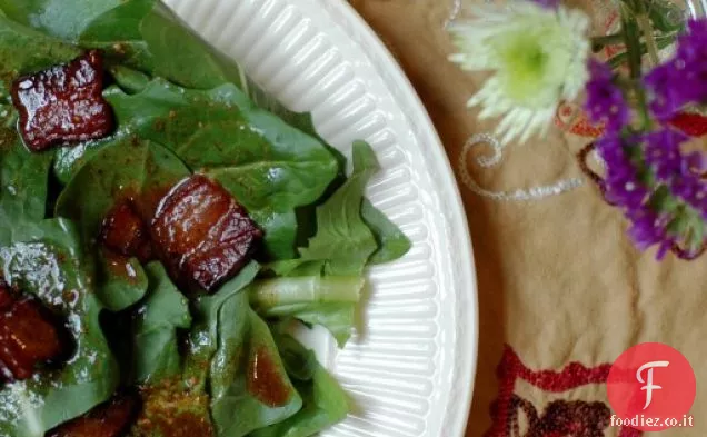 Insalata di tarassaco con pancetta
