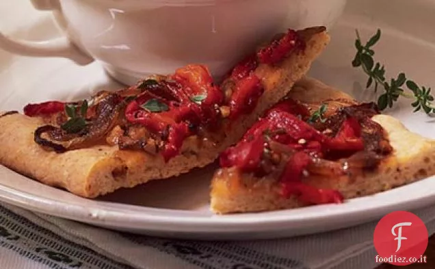 Cipolla caramellata e Crostata al Peperoncino arrostita