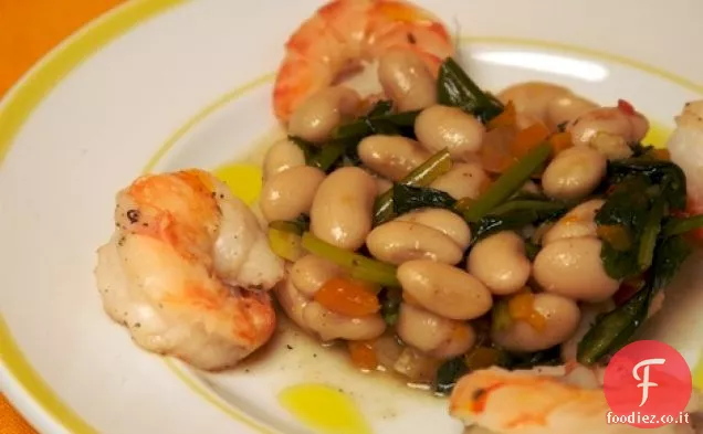 Insalata verde di fagioli bianchi e tarassaco