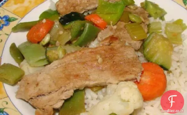 Carne di maiale salata saltata in padella