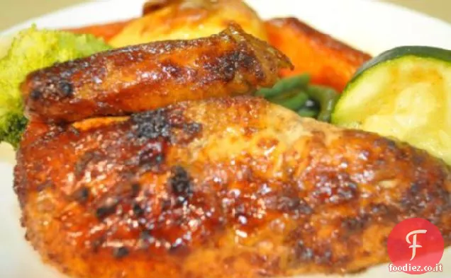 Pollo glassato appiccicoso intero