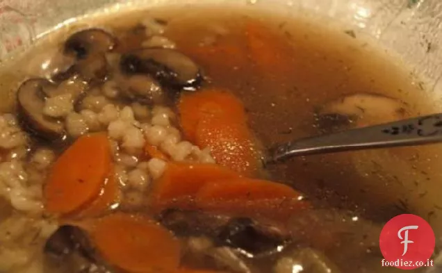 Zuppa di funghi e orzo