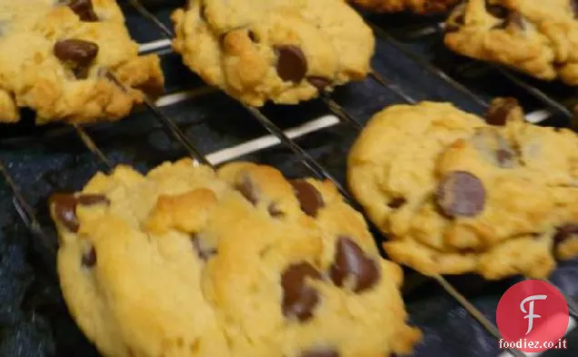 Biscotti al budino con gocce di cioccolato