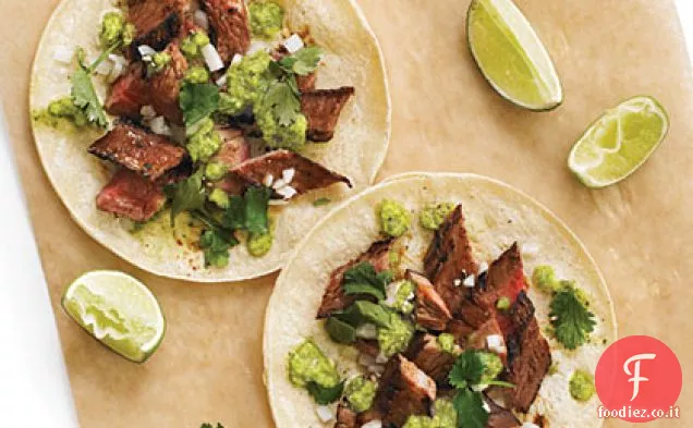 Tacos Suadero con Salsa Serrano-Coriandolo