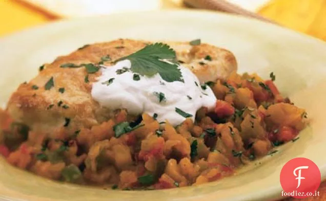 Pollo con salsa di pepe grosso