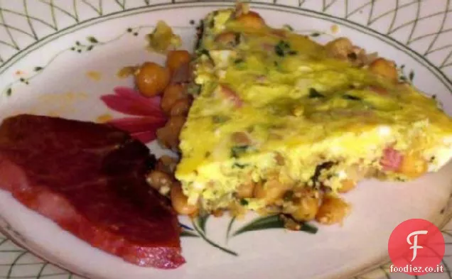 Frittata di fagioli portoghesi e aglio
