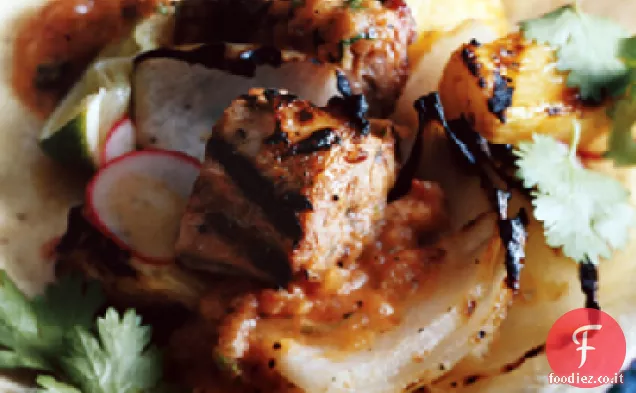 Spiedini di maiale al Pastor
