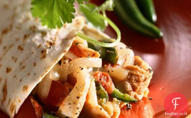 Enchiladas di pollo e Rajas