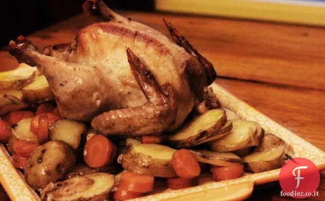 Galline di selvaggina della Cornovaglia arrostite all'acero