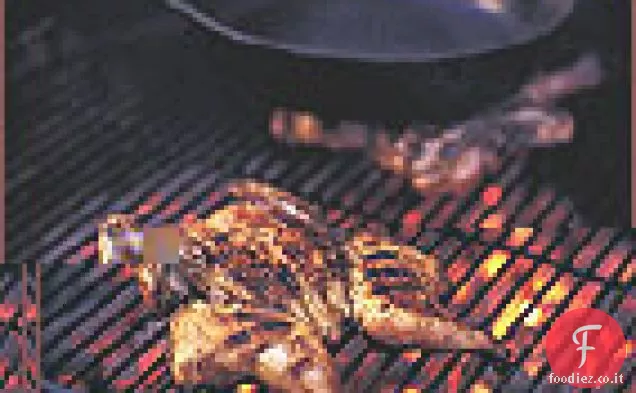 Galline della Cornovaglia grigliate con pancetta e senape