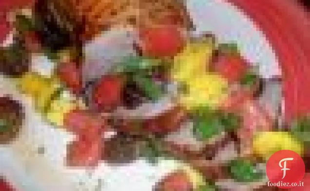 Insalata di anguria e formaggio di capra