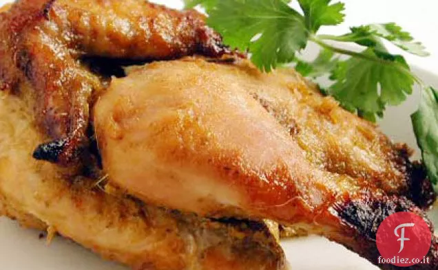 Galline della Cornovaglia marinate al miele e cocco