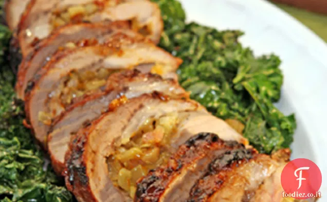 Lonza di maiale ripiena di finocchio con glassa di Miso-marmellata