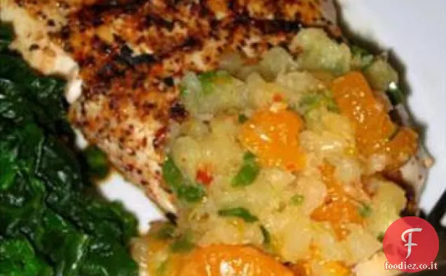 Petti di pollo alla griglia con salsa di mandarino