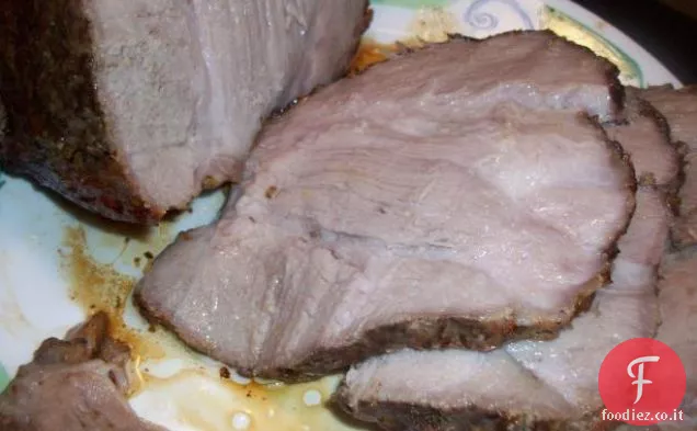 Lombata di maiale alla brace glassata agli agrumi