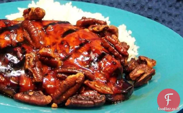 Acero e pollo arancione con Pecan pepati