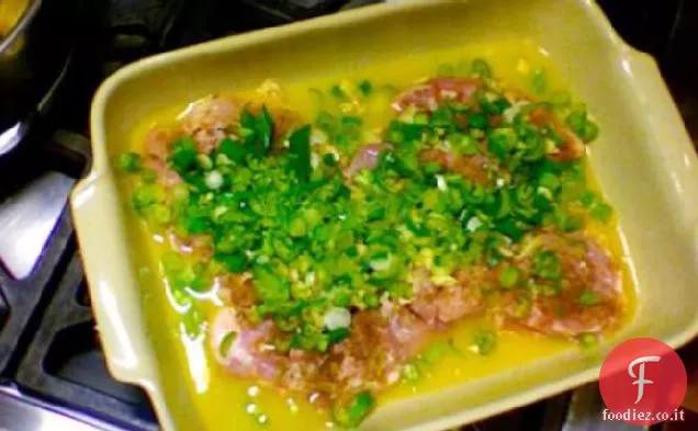 Arancia piccante Lime e cumino Cosce di pollo arrosto