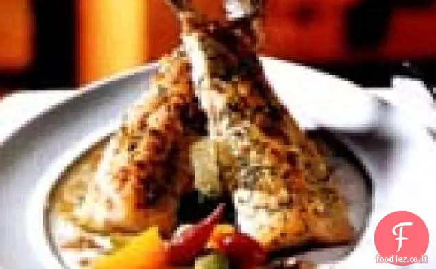 Trota di ruscello con noci pecan, Limone e Prezzemolo Burro marrone