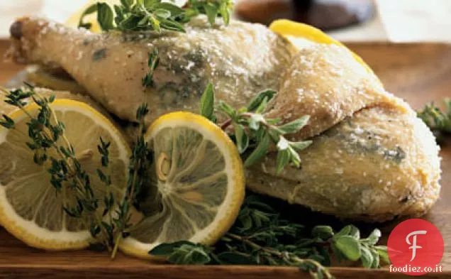 Gallina cornica alle erbe in crosta di sale