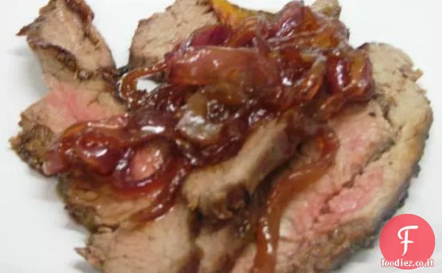 Bistecca al fianco glassata e grigliata