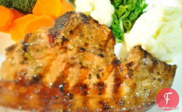 Braciole di maiale alla griglia marinate
