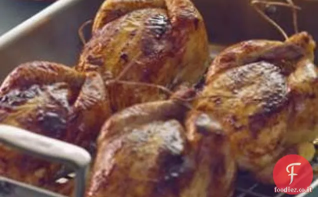 Galline di selvaggina Spice-strofinato con rabarbaro-data Chutney