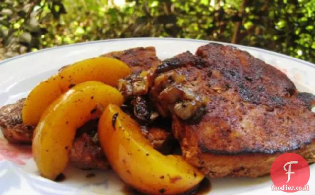 Braciole di maiale con Pesche Brandite