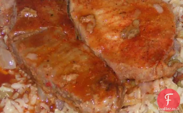 Bistecche di maiale al forno piccanti