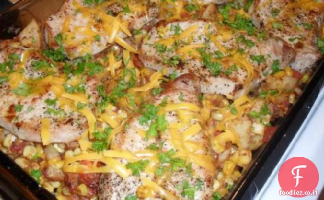 Casseruola di braciola di maiale piccante