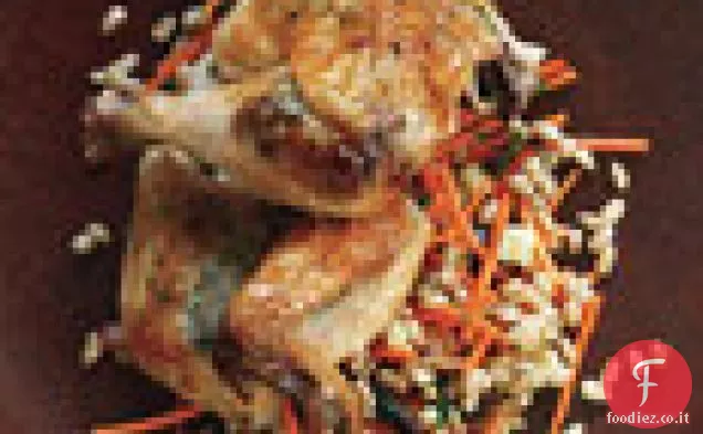 Galline arrostite della Cornovaglia con burro di oliva nera