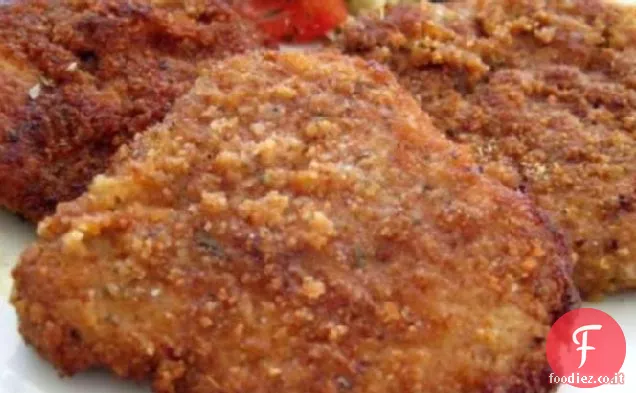 Cotolette di maiale impanate-Parmigiano