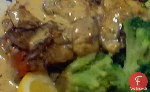 Braciole di maiale con salsa di funghi