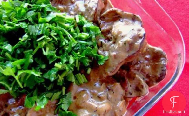 Fegato di pollo alla Stroganoff