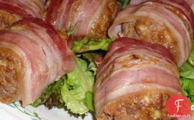 Mini pani di carne avvolti in pancetta