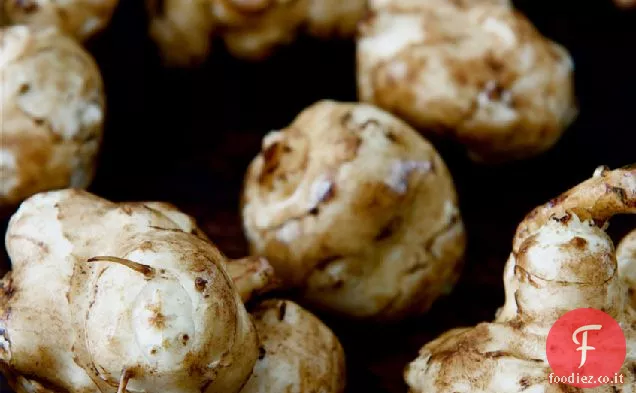 Fieno al forno topinambur e insalata di panna affumicata