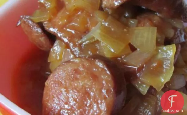 Lento bollito in agrodolce Kielbasa