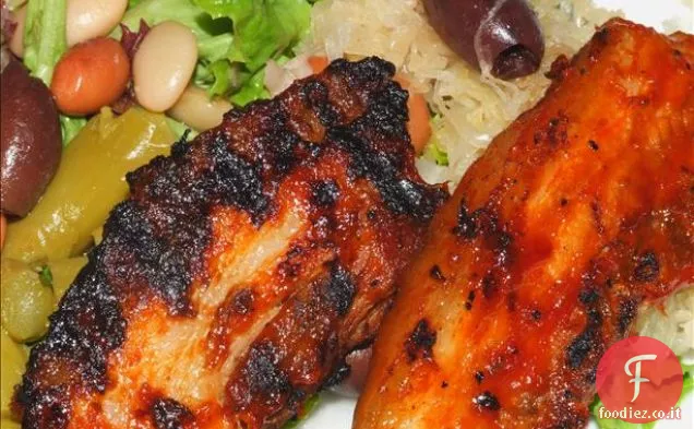 Le cosce di pollo smaltate