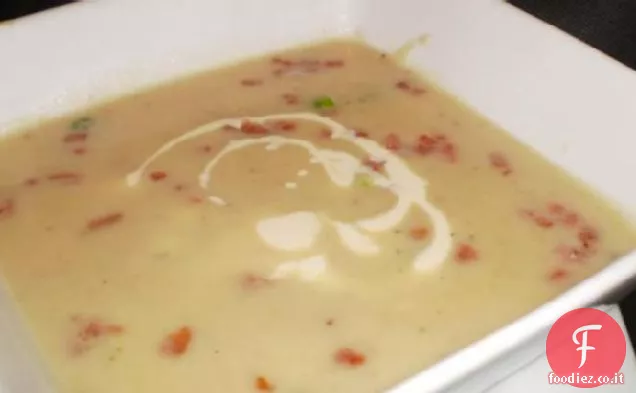 Zuppa di patate con pancetta croccante