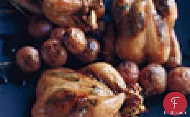 Poussins alla griglia con burro di erbe al limone