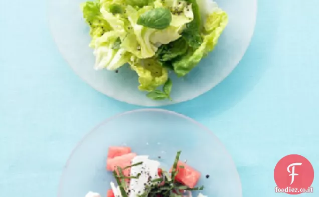 Insalata di anguria con Feta e Basilico