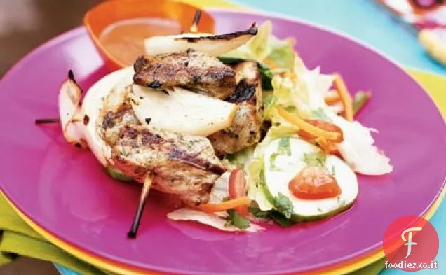 Pinchos de Cerdo con Salsa di Guayaba (Spiedini di maiale con salsa di guava)