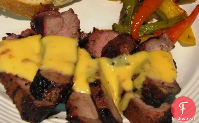 Bistecca speziata messicana con salsa Chipotle Con Queso