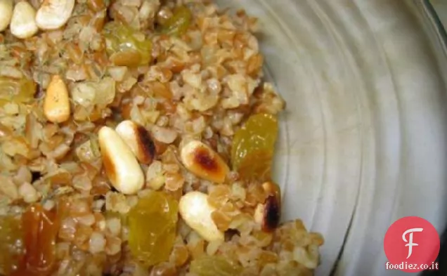 Pilaf di Bulgar profumato al lime con uvetta e pinoli