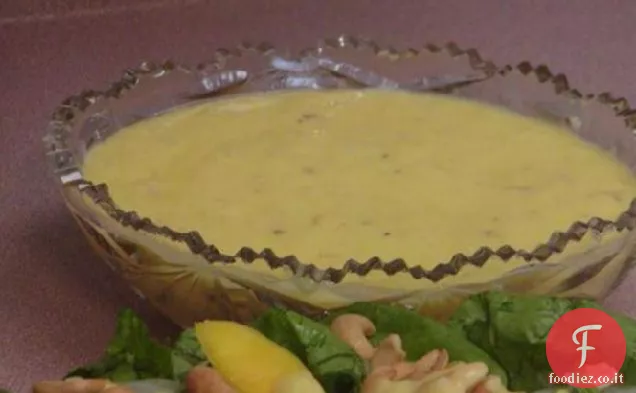 Litchi freddi, zuppa di mango guarnita con menta